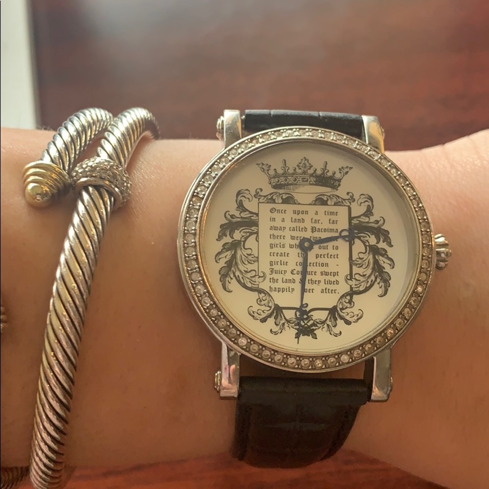 Black leather Juicy fairytale watch